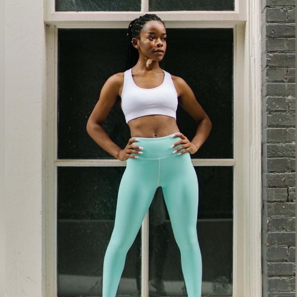 ZYIA Turquoise Metallic Light n Tight Hi-Rise - 6-8